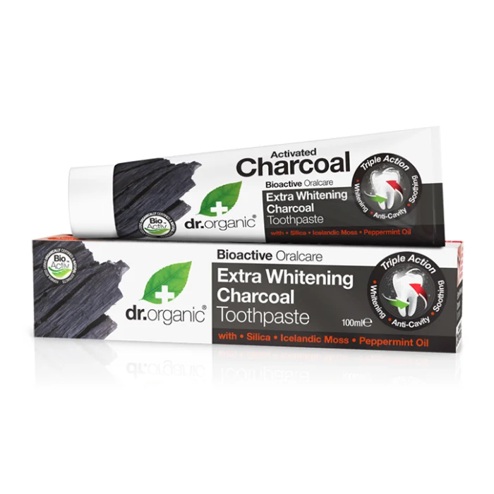 DR ORGANIC Carbone Attivo – Extra Whitening Toothpaste | Dentifricio Sbiancante