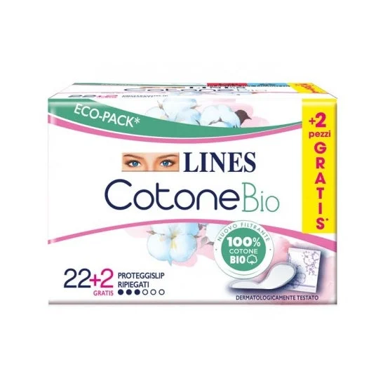 Lines Cotone Bio Salvaslip Ripiegati 24 Unità