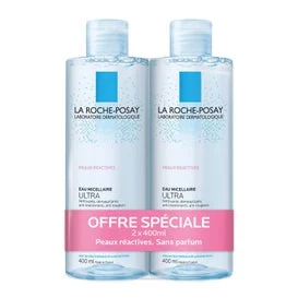 La RochePosay Ultra Reactive Skin Micellar Acqua Micellare 400ml batch di 2
