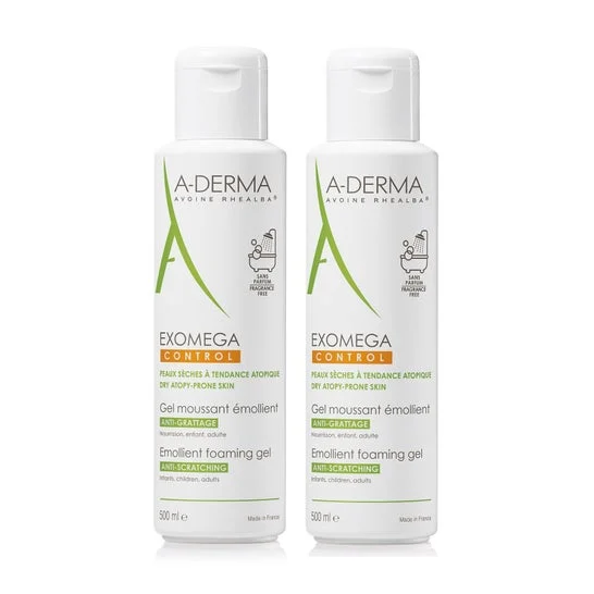 A-Derma Exomega Control Gel Moussant 2x500ml