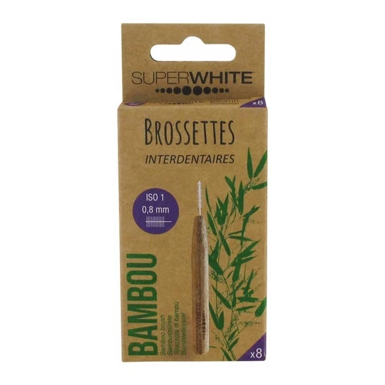Superwhite Testa Spazzolino Interdentale Bambù 0,8mm 8 Unità
