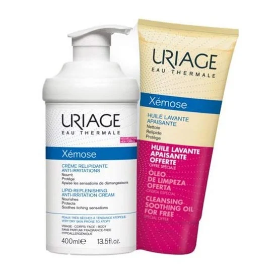 Uriage Pack Xémose Crema Relipidante + Aceite Lavante