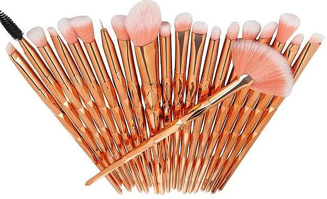 Set pennelli trucco, oro, 20 pz.