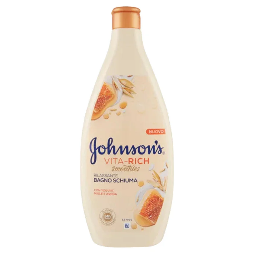 Johnson's Vita-rich Smoothies Bagno Schiuma Rilassante Con Yogurt, Miele E Avena 750 ml