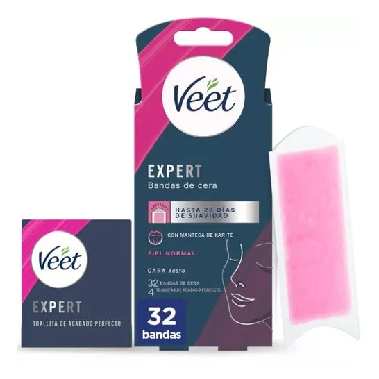 Veet Expert Bandas de Cera Depilatoria Piernas y Cuerpo Piel Normal 16uds