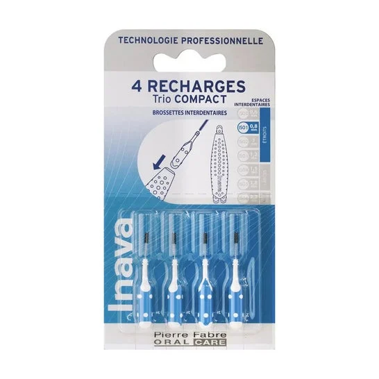 Inava Trio Compact Recarga Cepillo Interdent Azul 0,8Mm 4 uds