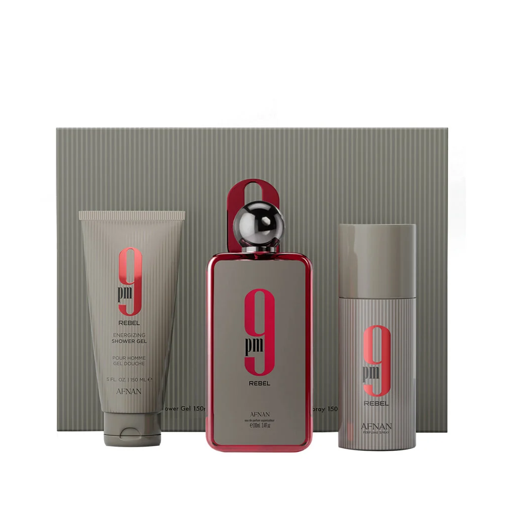 Afnan 9 pm Rebel EDP 100 ml + spray corpo 150 ml + gel doccia 150 ml