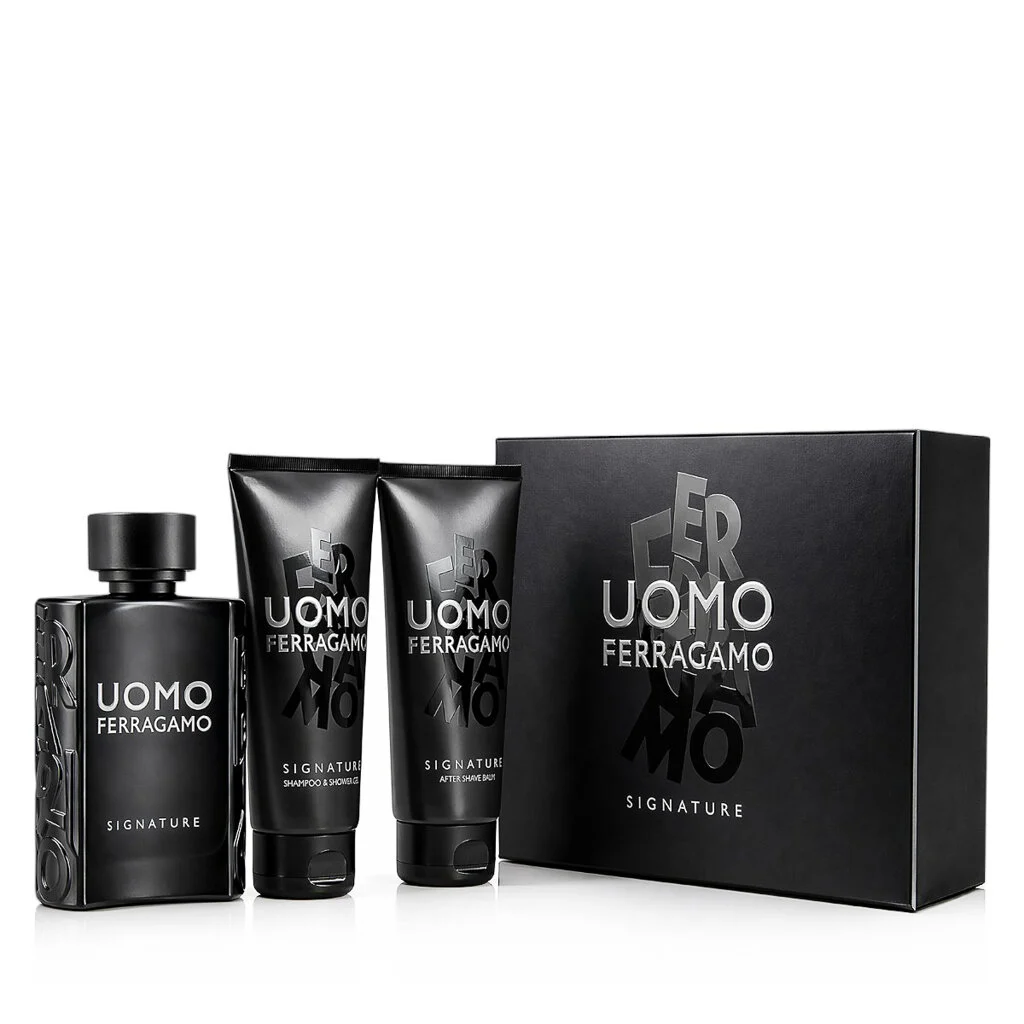 Ferragamo Uomo Signature EDP 100 ml + balsamo dopobarba 100 ml + Shampoo e gel doccia (uomo) 100 ml