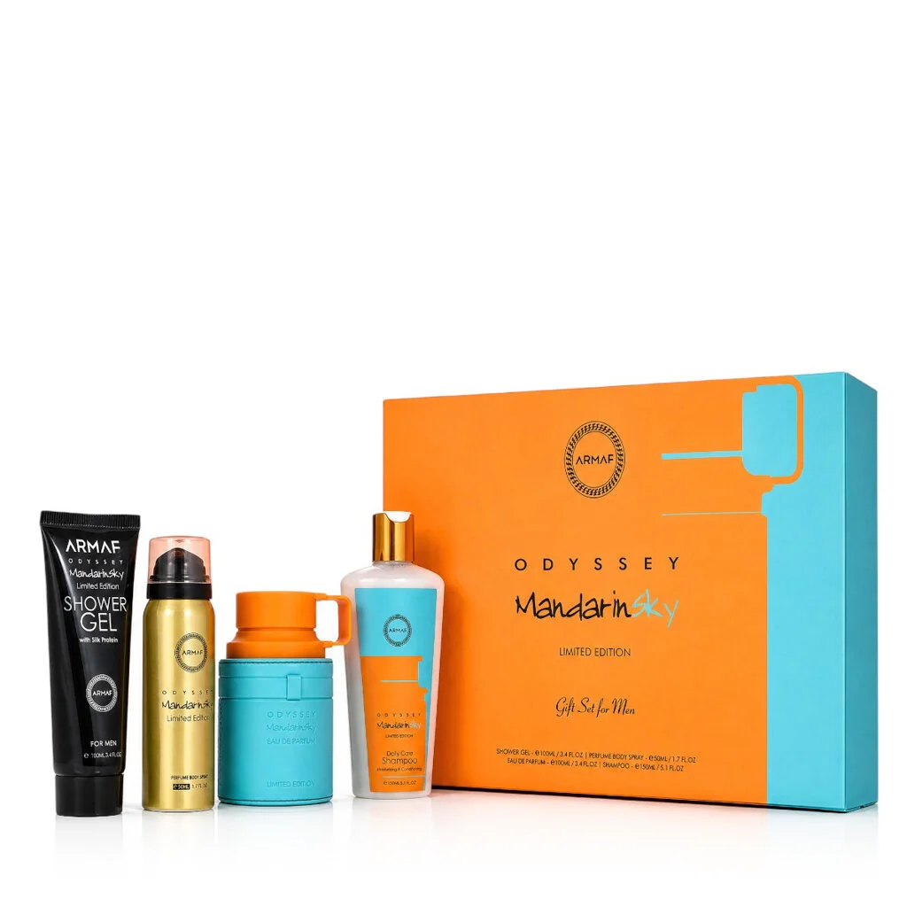 Armaf Odyssey Mandarin Sky EDP 100 ml + spray da corpo 50 ml + gel doccia 100 ml + Shampoo uomo (uom