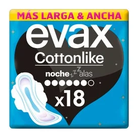 Evax Cottonlike Salviettine Notturne con le Ali 18 Unità