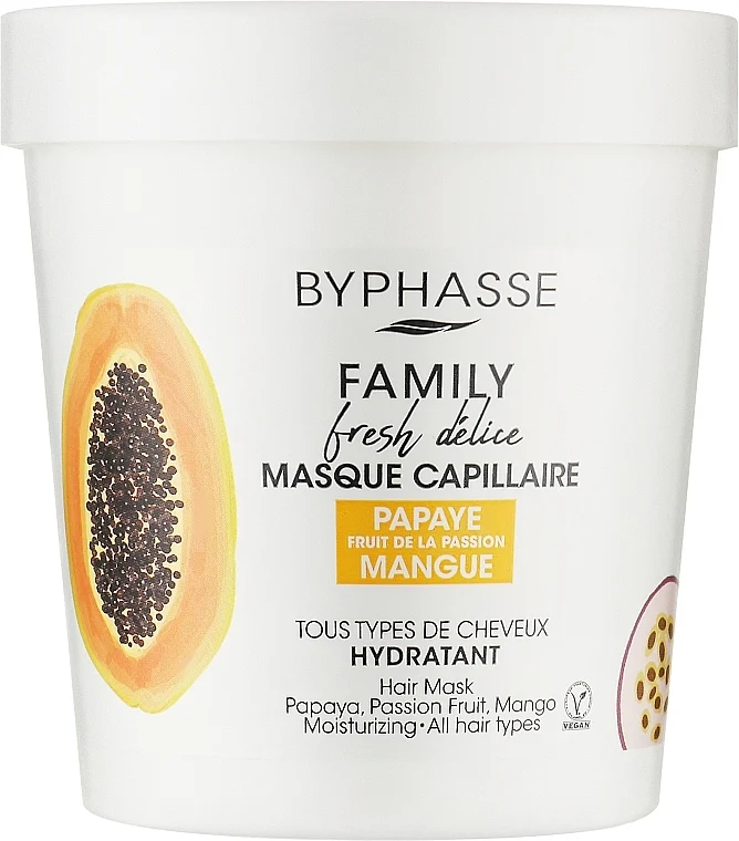 Maschera per capelli alla papaia, frutto della passione e mango