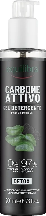Gel-detergente viso, con carbone attivo