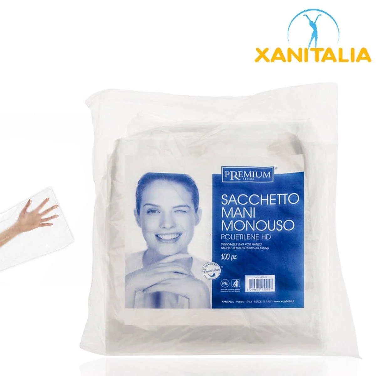 Sacchetto Mani In Polietilene Hd 100 Pz - 48 X 24