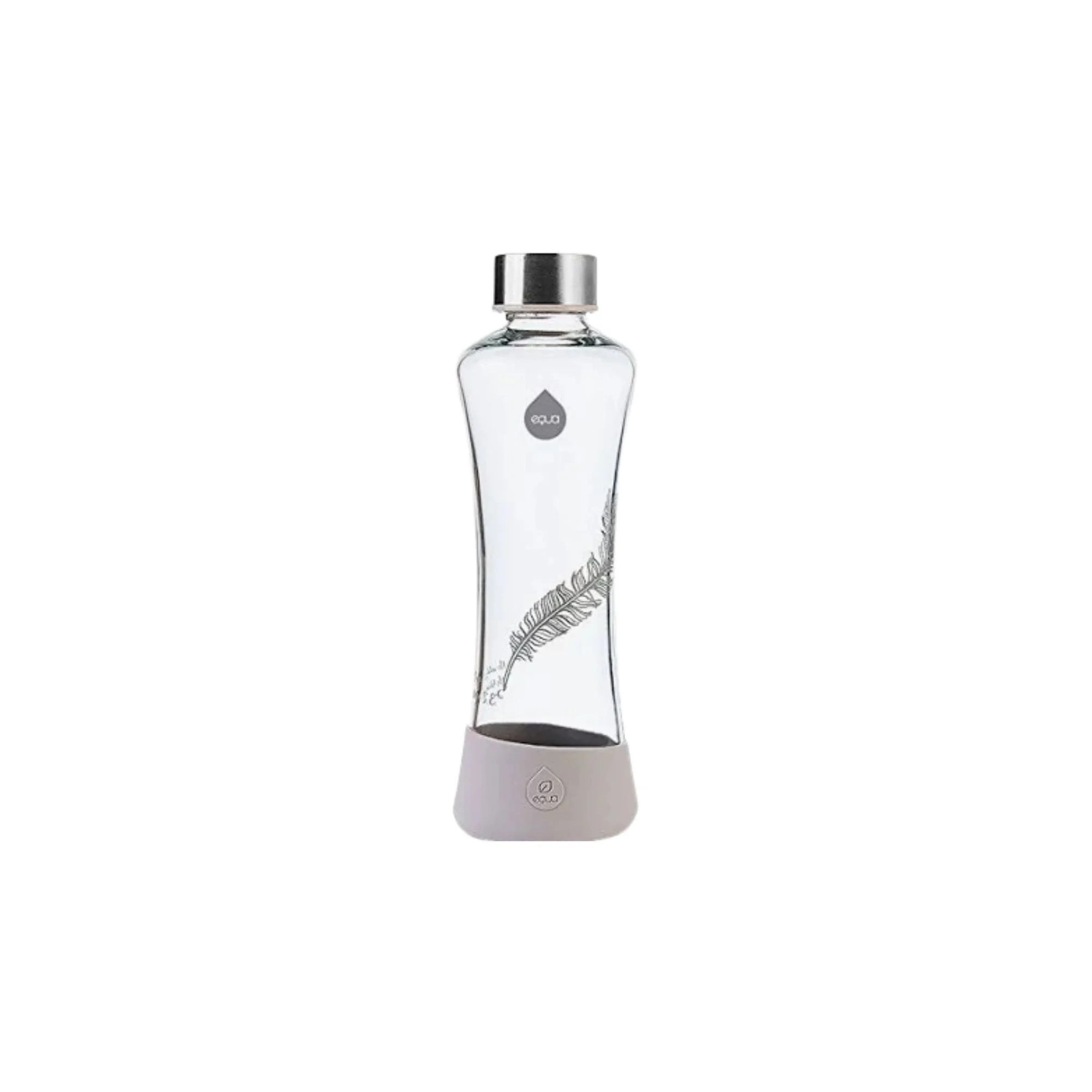 Equa Glass bottiglia d'acqua in vetro colore Feather 550 ml