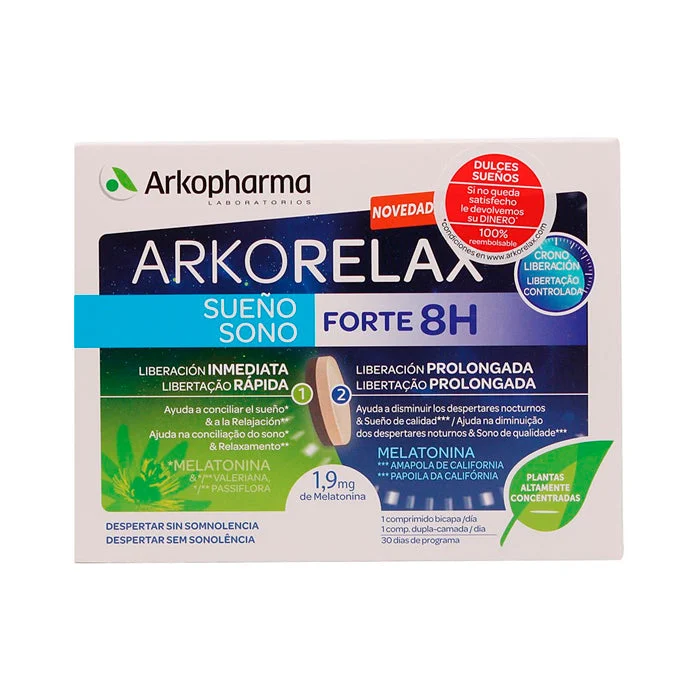 Arkopharma Arkorelax Sonno Forte 8ore 30 compresse a due strati