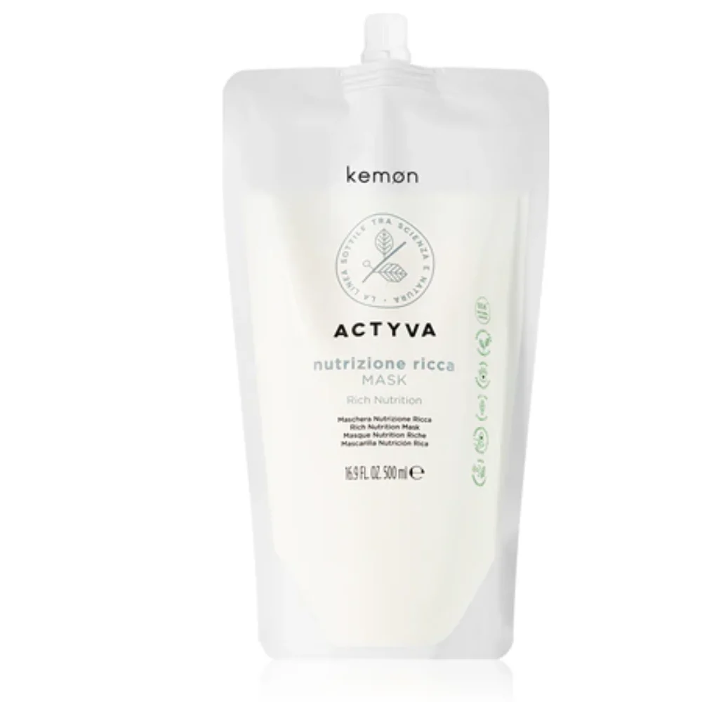 Kemon Actyva Nutrizone Ricca maschera intensa per capelli molto secchi 500 ml ricarica