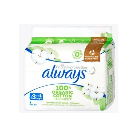 Always Assorbenti Protettivi in Cotone Taglia 3 Notte 8 UnitÃ