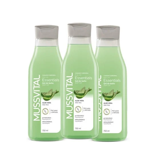 Mussvital Essentials Family Pack Aloe Vera Bath Gel 3x750ml