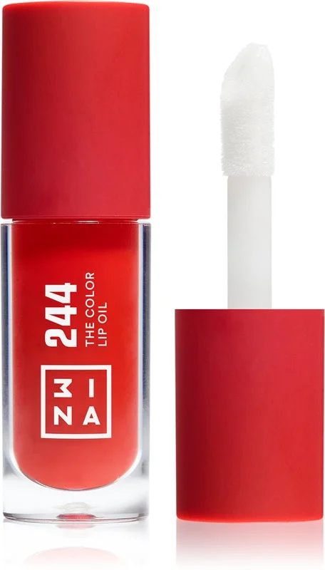 3INA The Color olio idratante per le labbra colore 244 - Classic rich red, sheer 4 ml