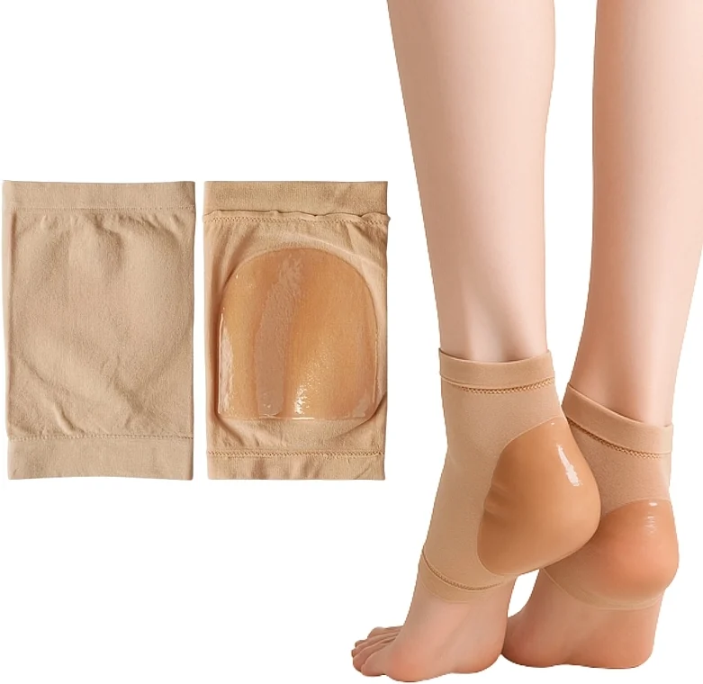 Calzini gel rigeneranti per talloni con speroni, beige, 2 pezzi.