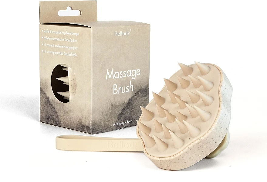 Spazzola massaggiante per cuoio capelluto, Champagne Beige
