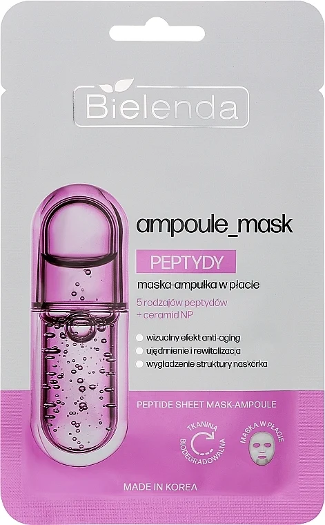 Maschera viso in fiale con peptidi