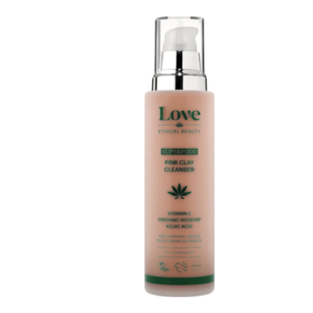 Love ethical beauty Superfood Detergente all'Argilla Rosa, 100 g