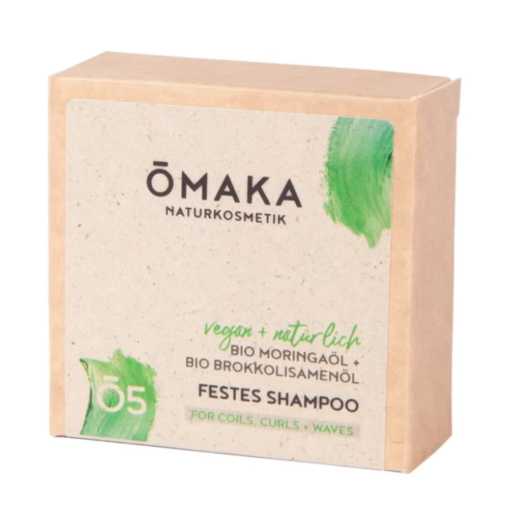 Ōmaka naturkosmetik Ō5 Shampoo Solido Olio di Moringa Bio e Olio di Semi di Broccoli Bio, 55 g