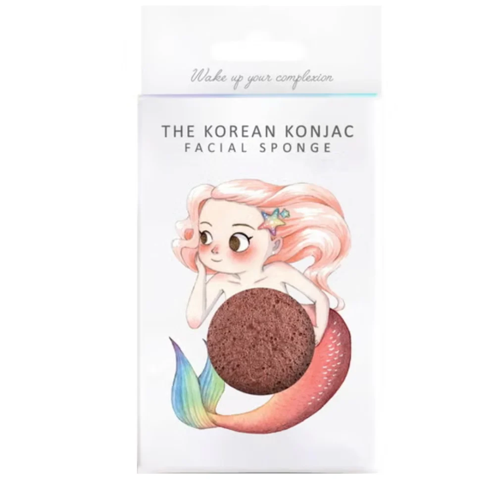 The konjac sponge company Spugna vegan con argilla rossa, per una dolce pulizia del viso delicata ed ecologica sirena mitologica