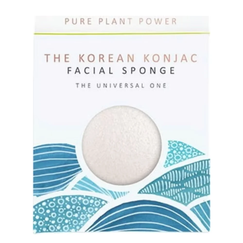 The konjac sponge company The Elements Water con spugna per il viso bianca al 100% in Konjac