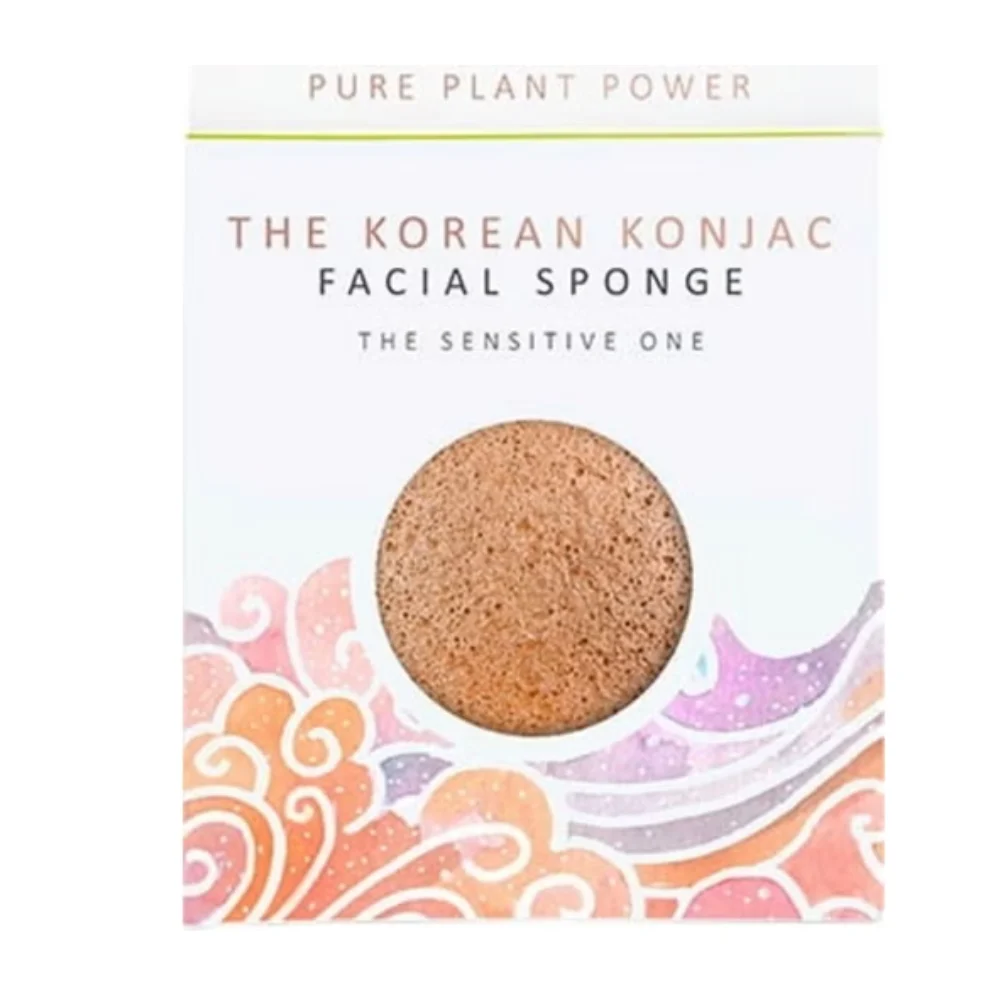 The konjac sponge company The Elements Air con spugna per il viso calmante in camomilla e argilla rosa