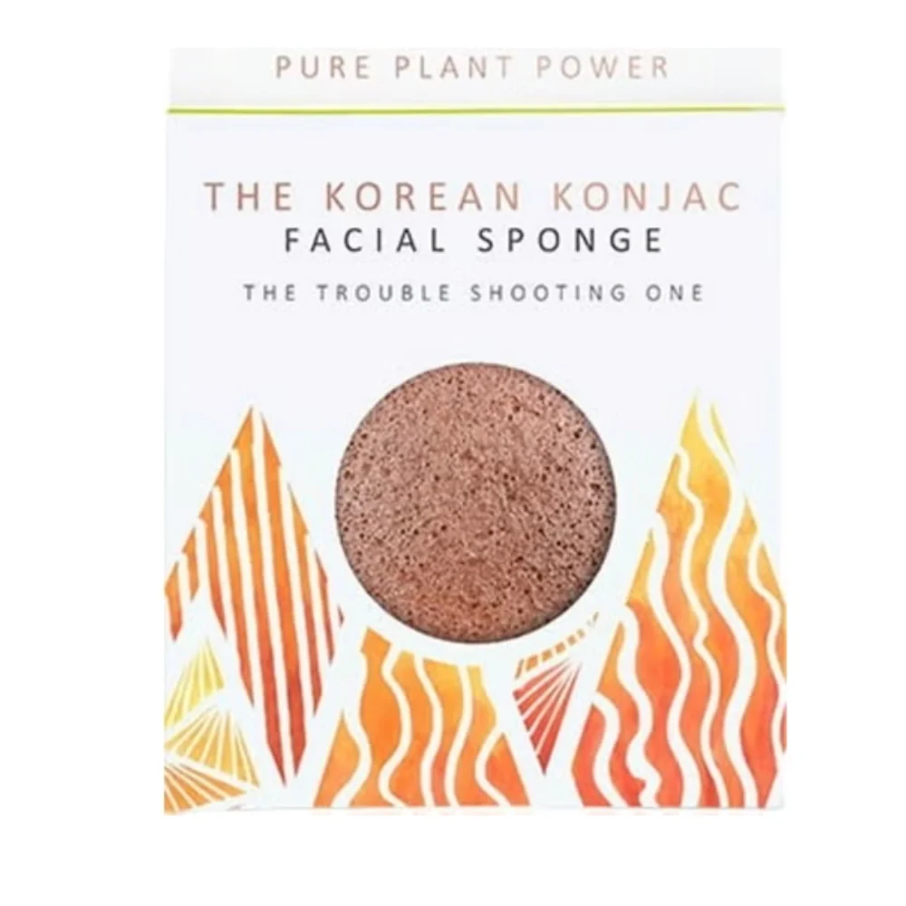 The konjac sponge company The Elements Fire con spugna per il viso vulcanica purificante