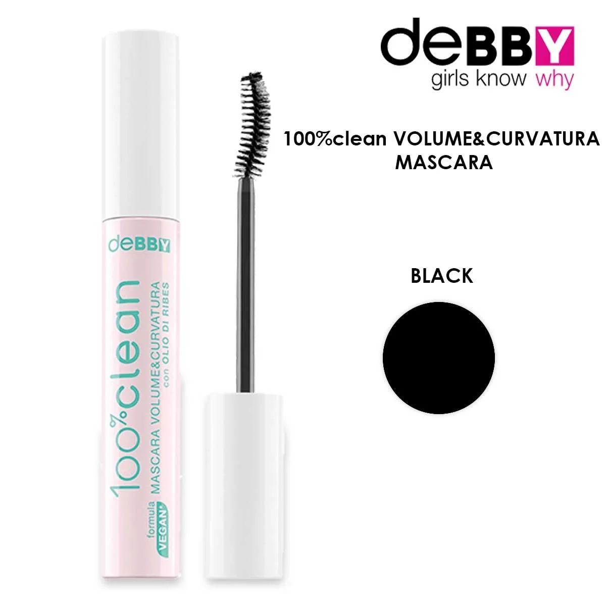DEBBY 100%CLEAN mascara volume NERO