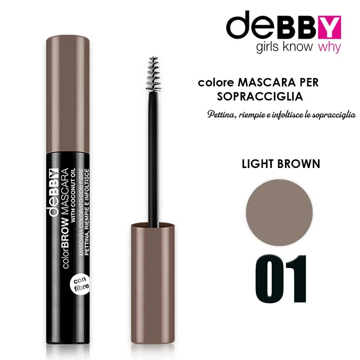 DEBBY COLOR&BROW Mascara 01 castano chiaro