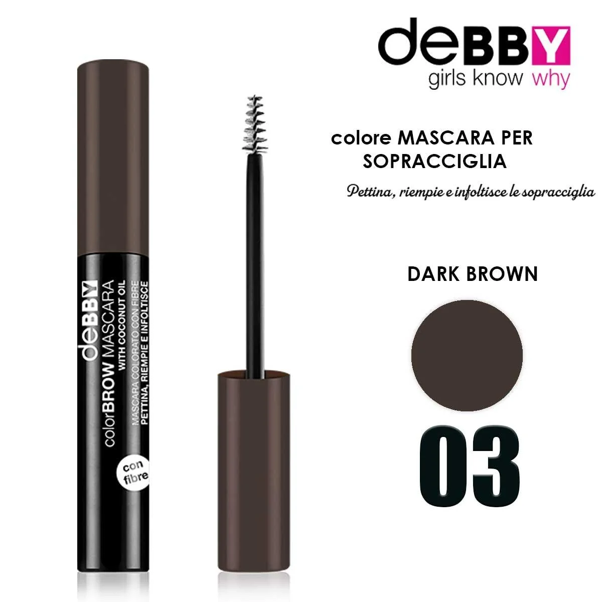 DEBBY COLOR&BROW Mascara 03 castano scuro