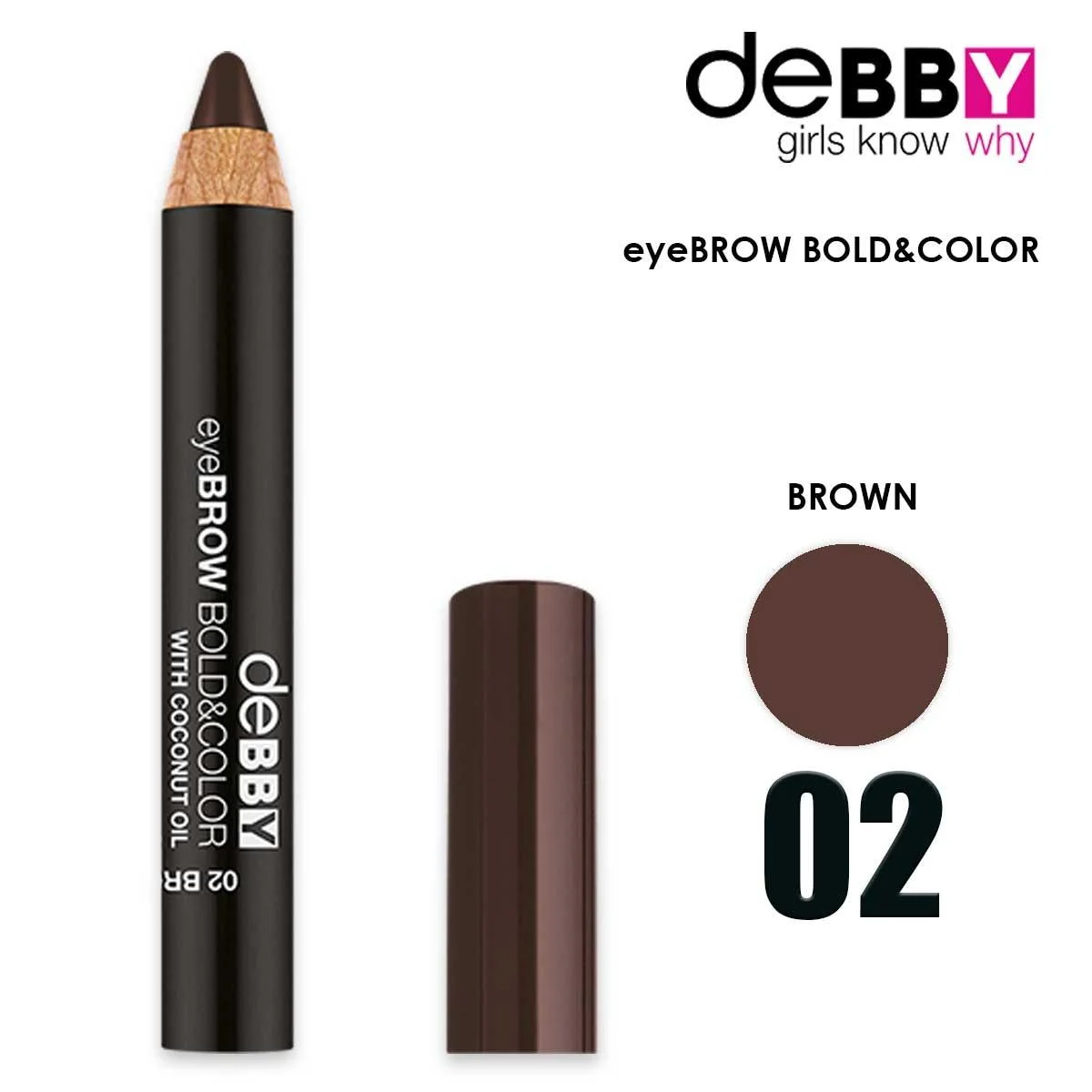 Debby matitone sopracciglia bold&color 02 castano