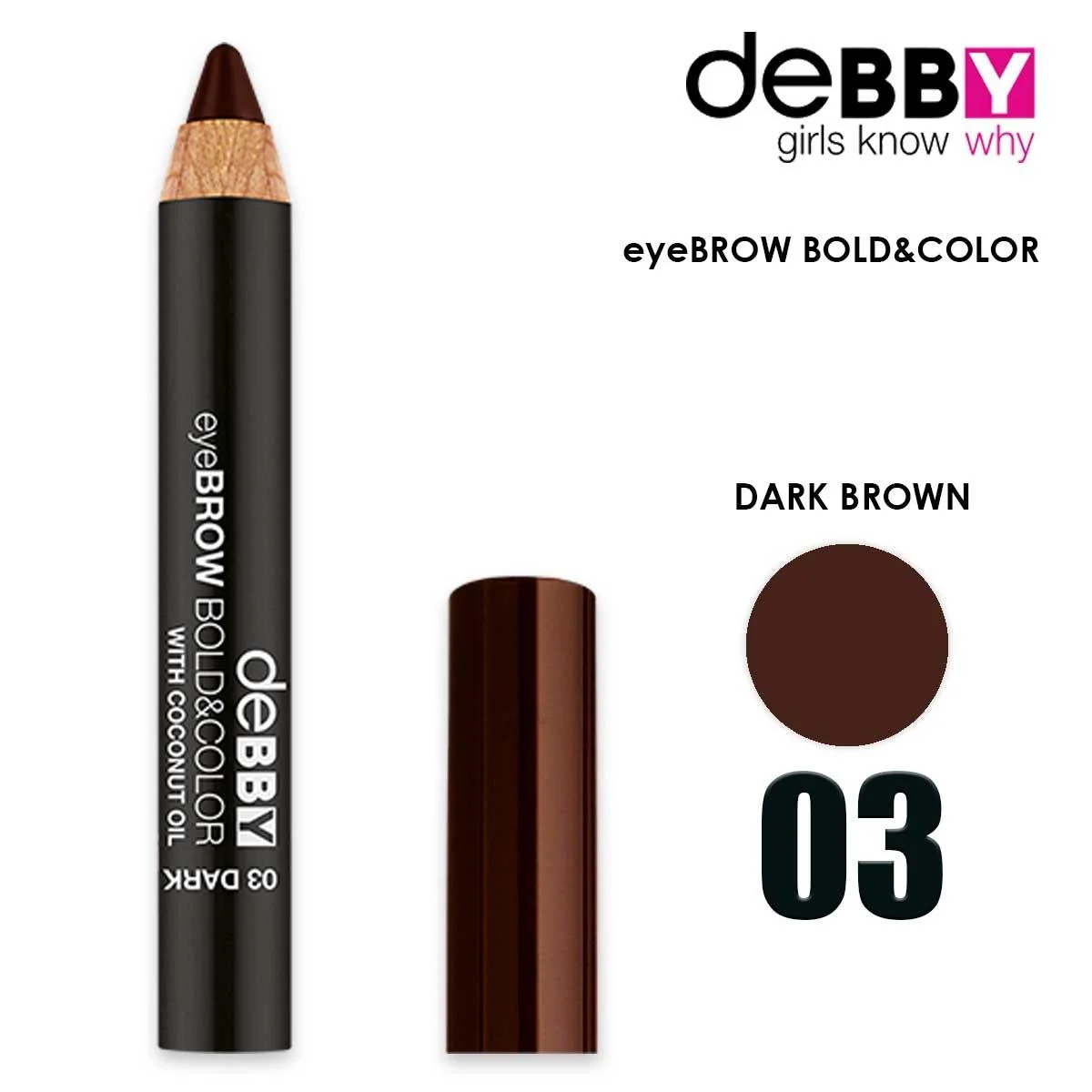 Debby matitone sopracciglia bold&color 03 castano scuro