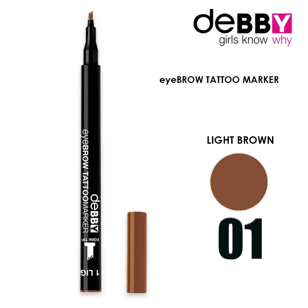 Debby matitone sopracciglia tattoo marker 01 castano chiaro