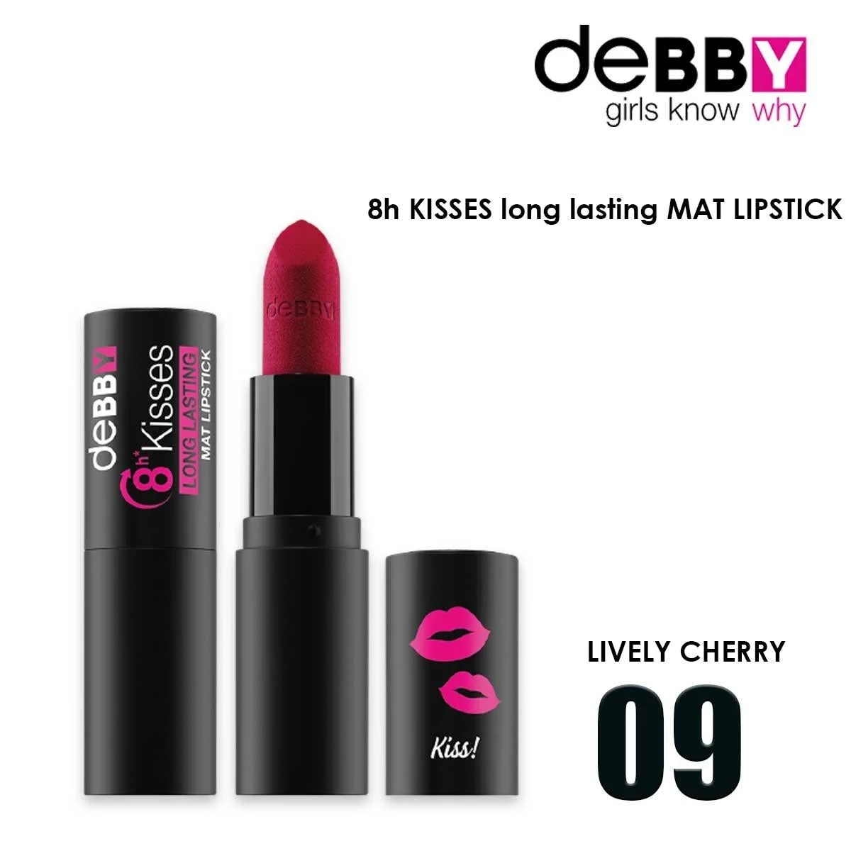Debby rossetto lunga durata mat 8h kisses 09 lively cherry