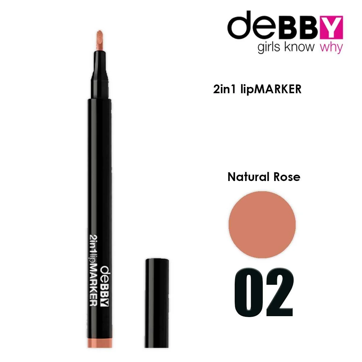 Debby rossetto liquido in penna labbra 2 in 1 col.02