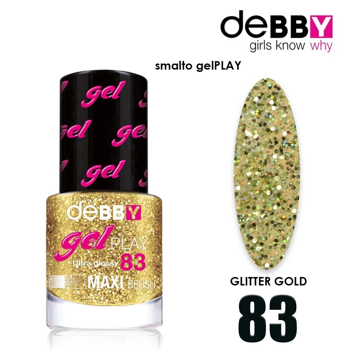 Debby smalto gel play 83 glitter