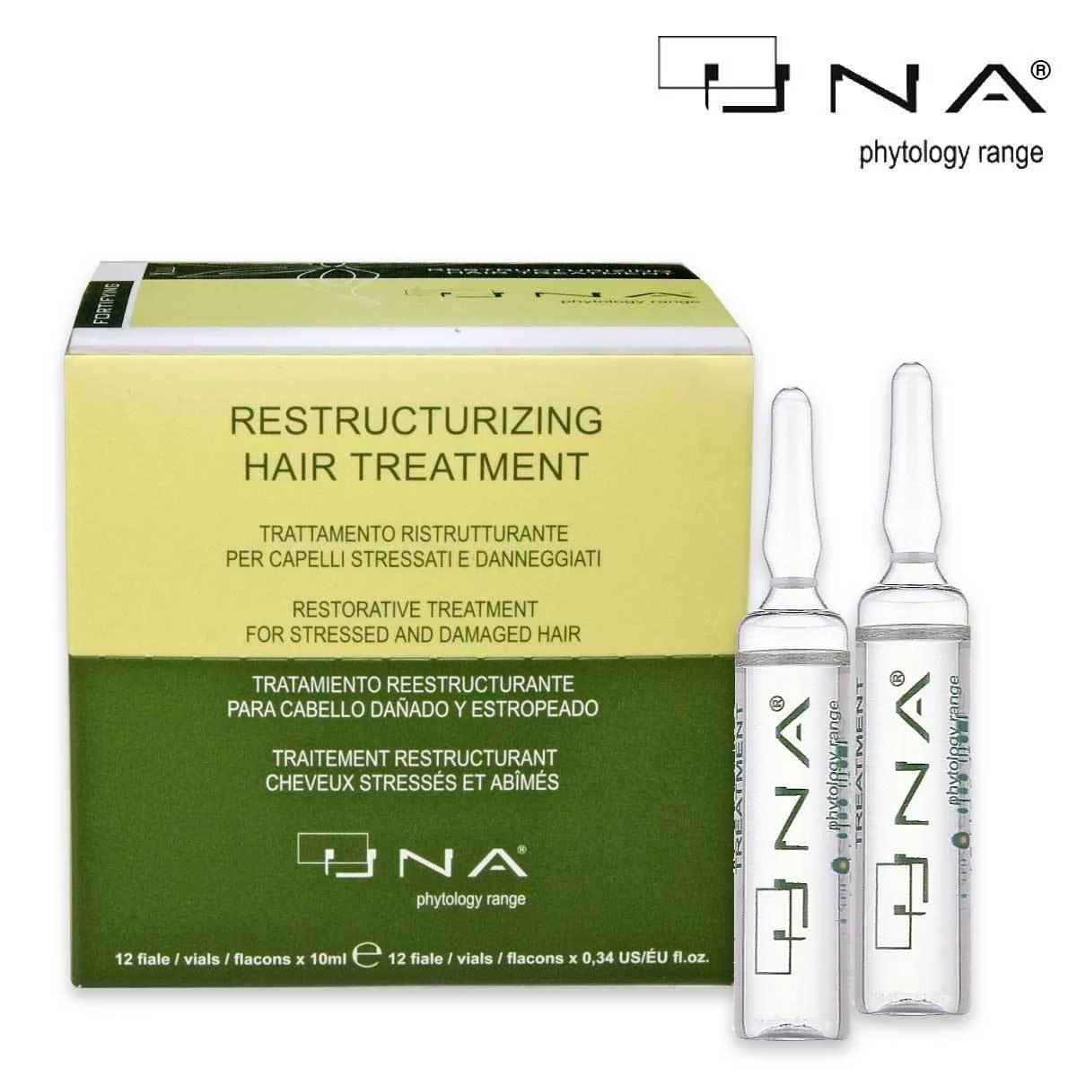Una box trattamento capelli ristrutturante 12 fiale x 10ml