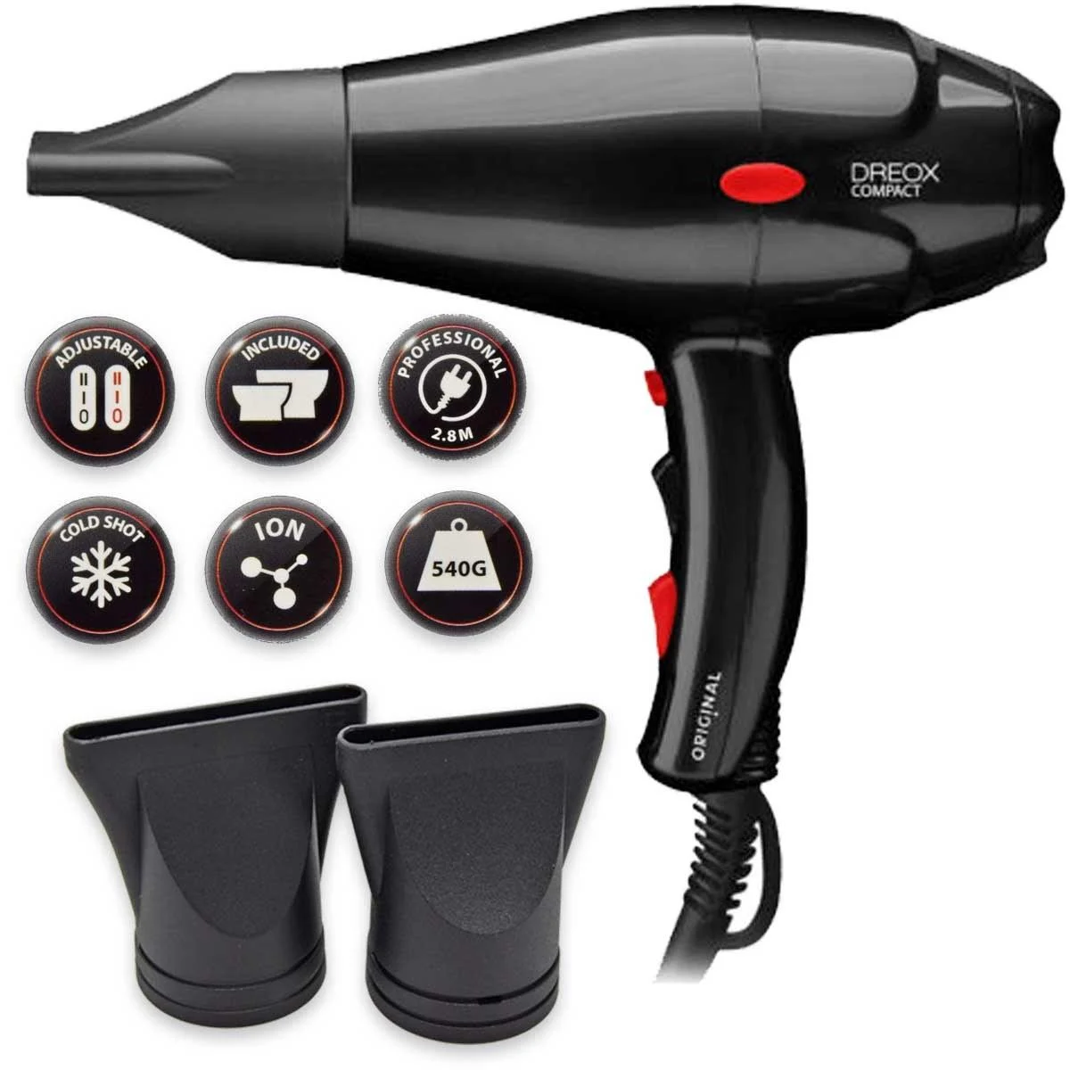 Sibel Ultron OBB semi compatto asciugacapelli dreox nero 2000 w