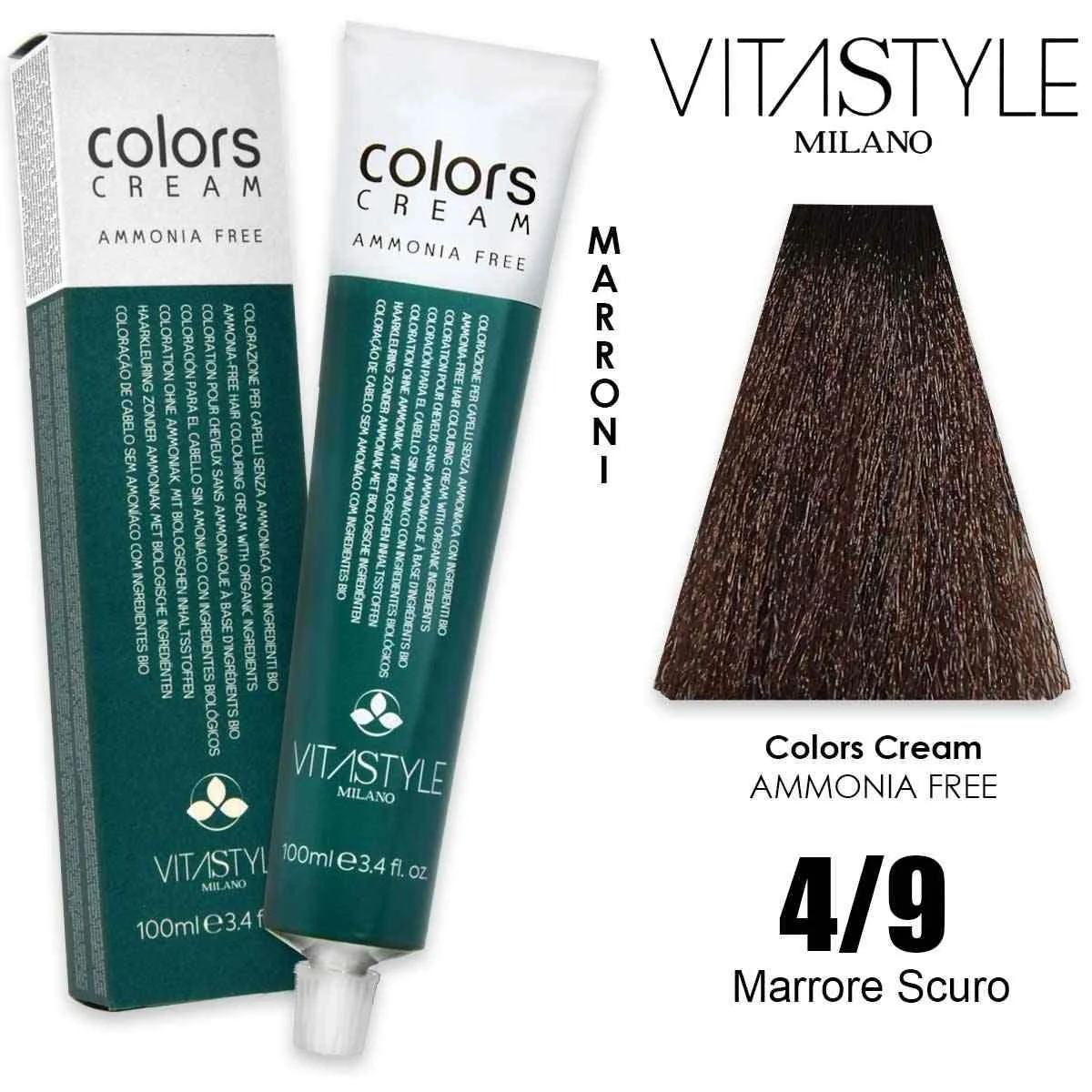 Vitastyle Tinta capelli in crema senza ammoniaca 100 ml 4.9