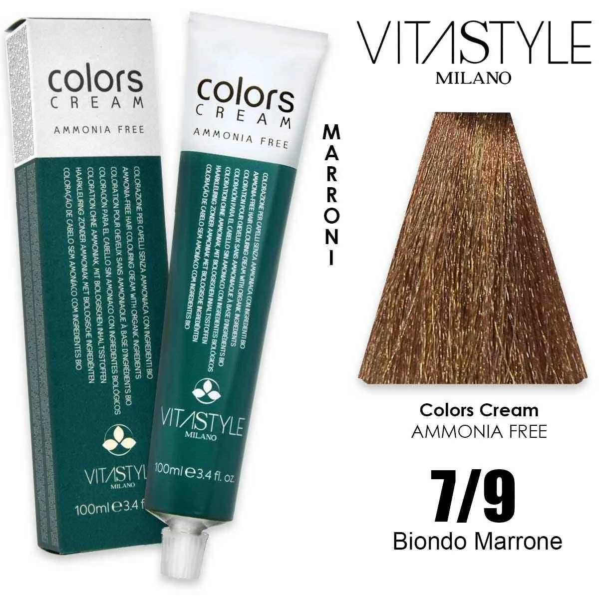 Vitastyle Tinta capelli in crema senza ammoniaca 100 ml 7.9