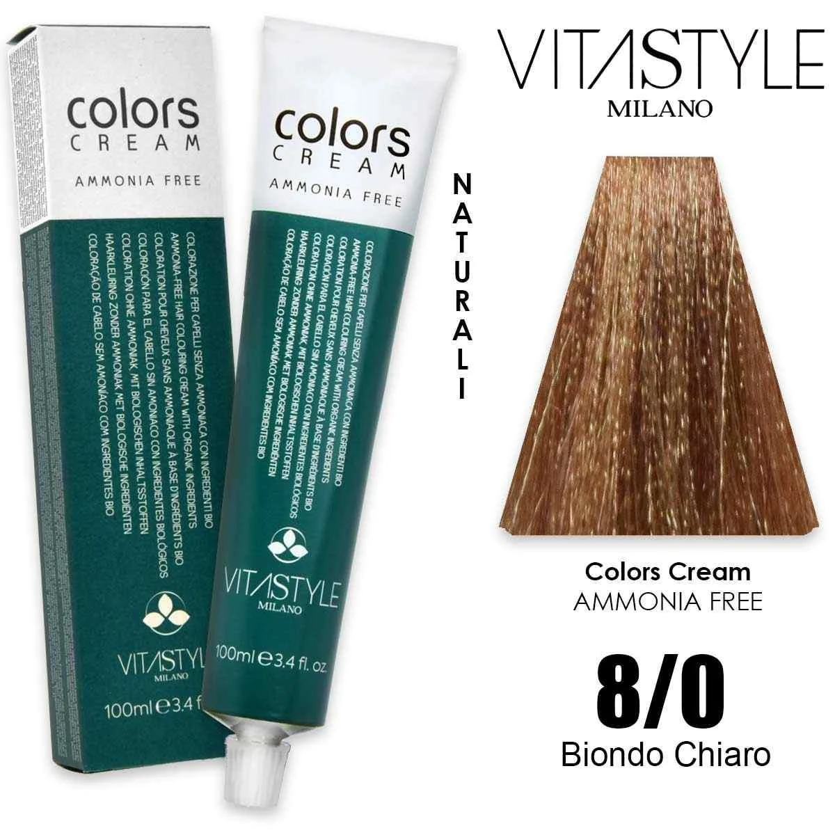 Vitastyle Tinta capelli in crema senza ammoniaca 100 ml 8.0