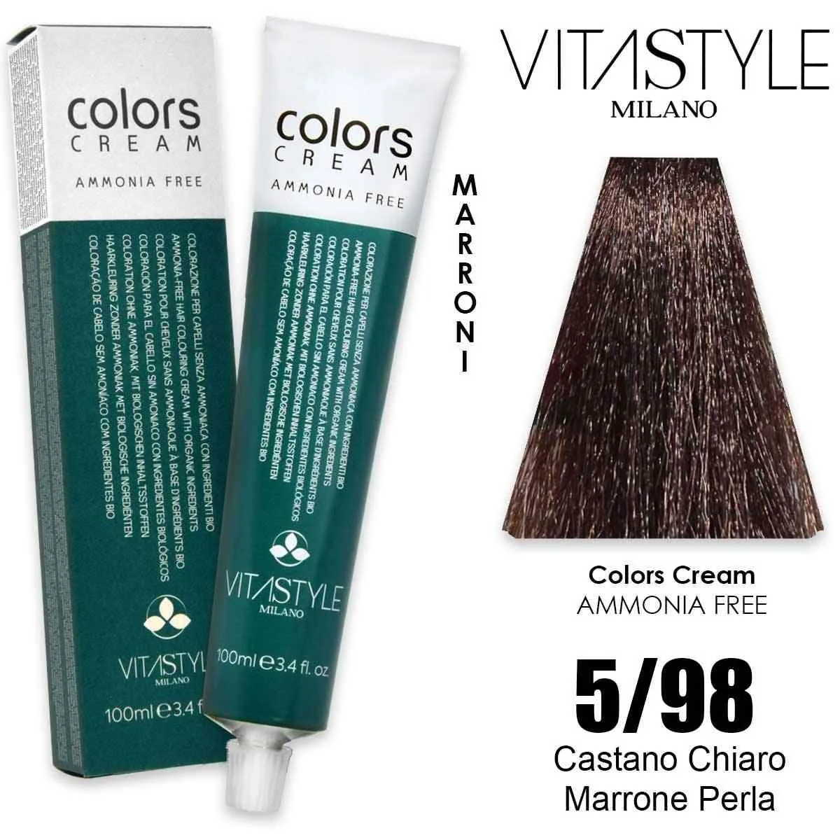 Vitastyle Tinta capelli in crema senza ammoniaca 100 ml 5.98