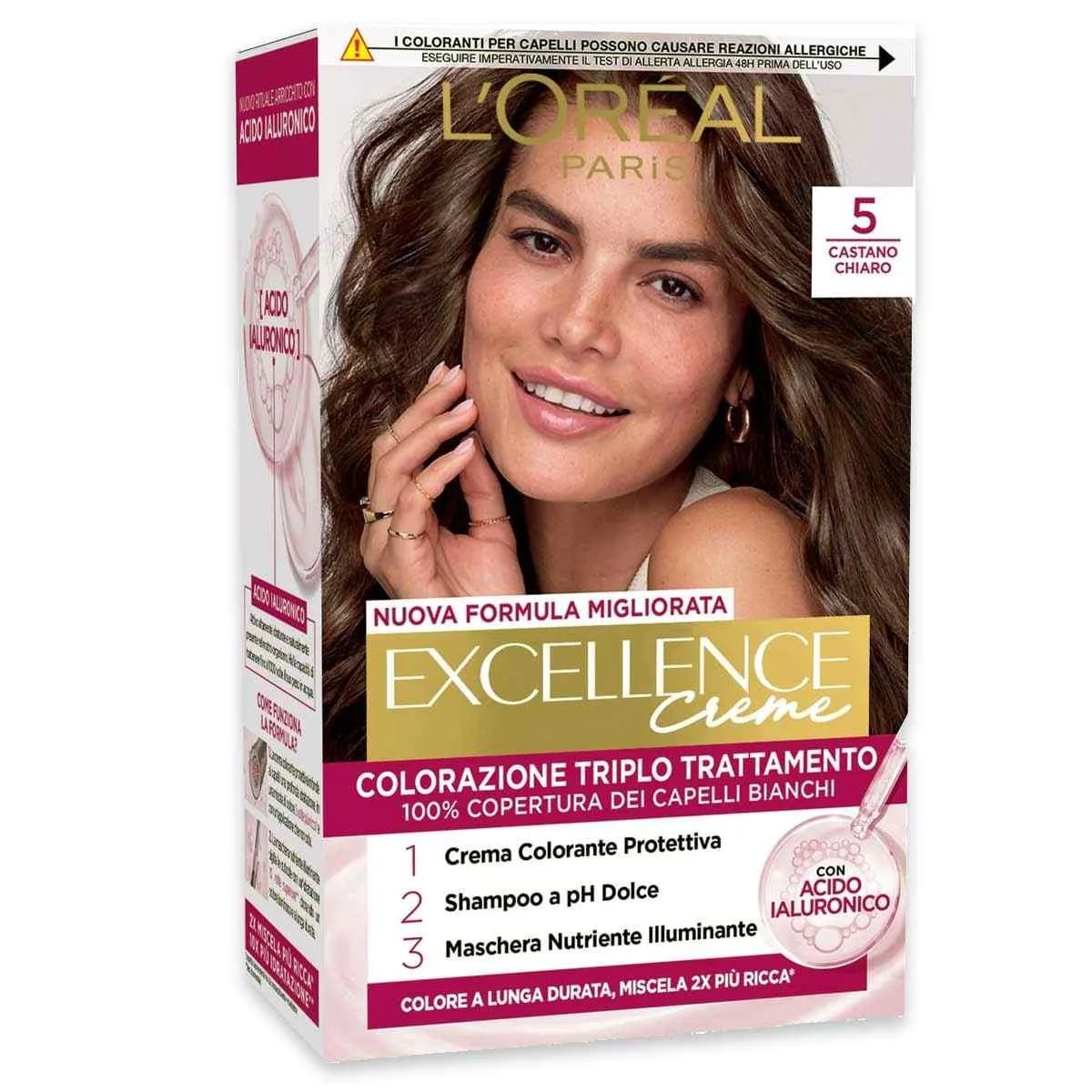 L'oreal colorazione triplo trattamento excellence n 5 castano chiaro
