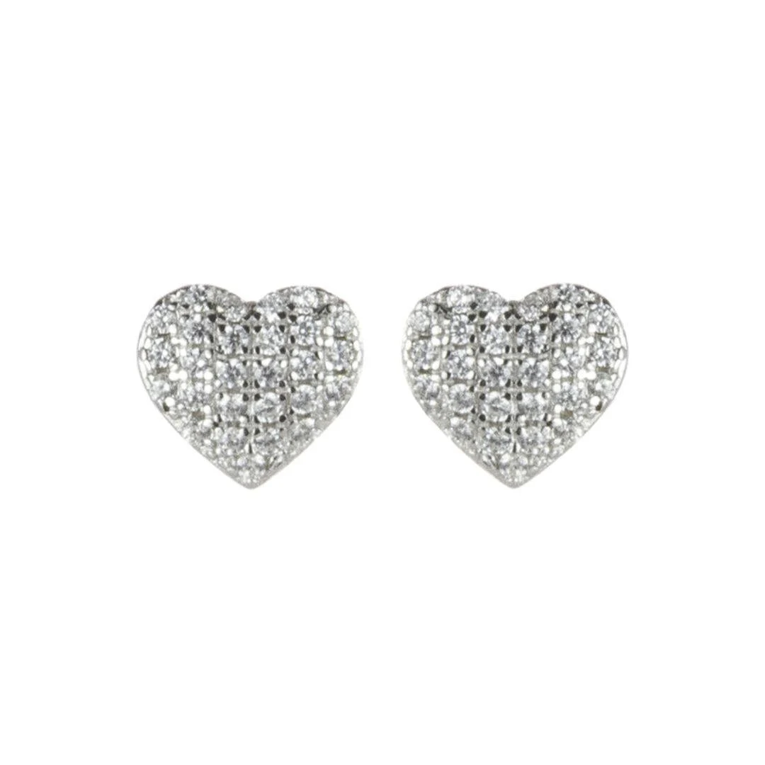 Orecchini A Cuore Con Zirconi Pearl