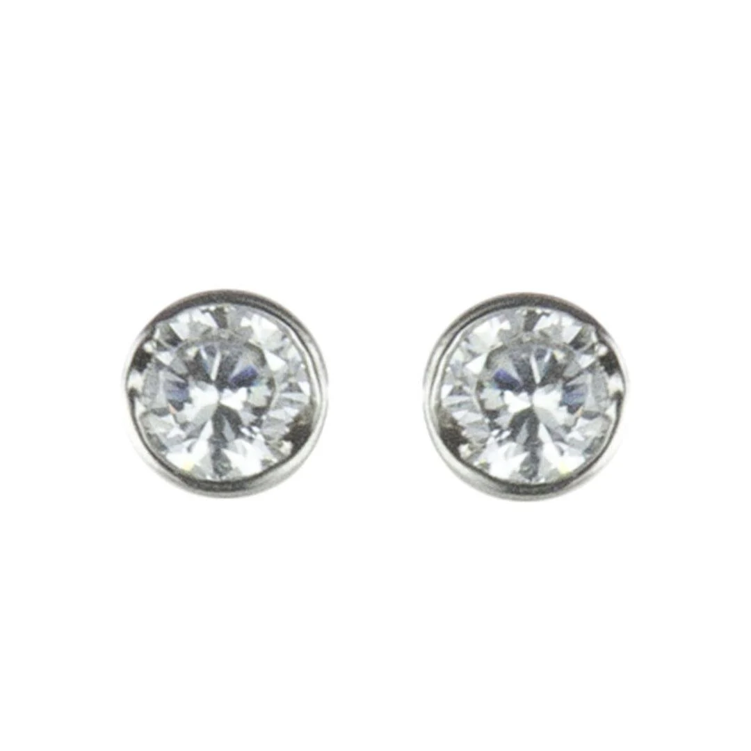 Orecchini Tondi Con Zircone Pearl